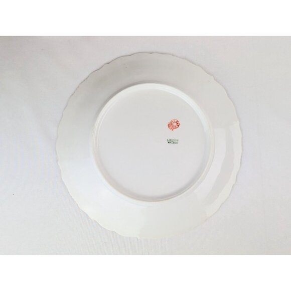 Antique Signed Limoges 8.5" White Porcelain Plate Elegant 1900s Gold Trim Dish - Picture 8 of 9